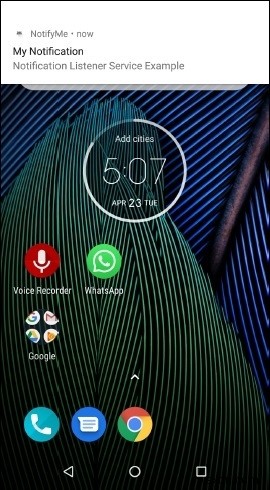 How to start an Android activity when use clicks on Notification?