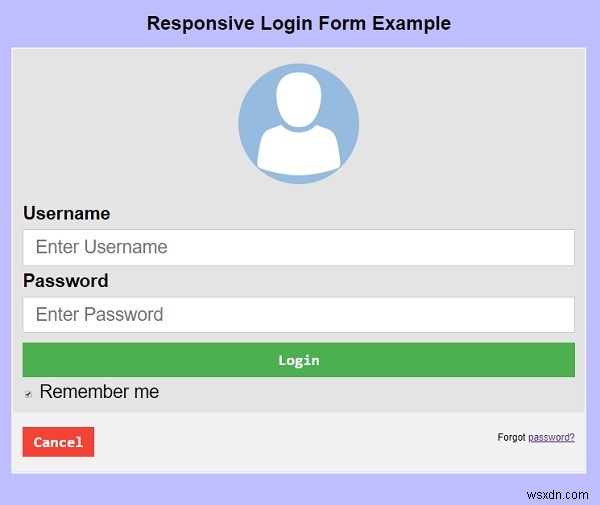 How to create a responsive login form with CSS?