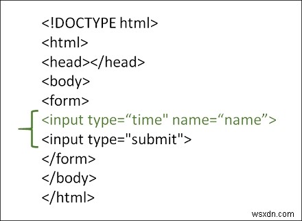 How to use time input type in HTML?