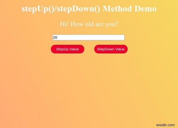 HTML DOM Input Number stepDown() Method