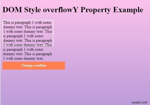 HTML DOM Style overflowY Property