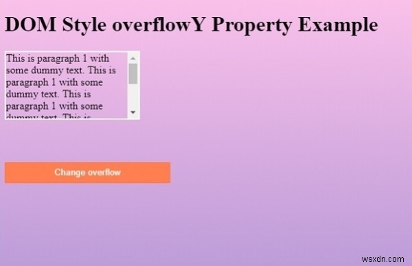 HTML DOM Style overflowY Property
