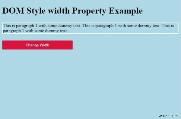 HTML DOM Style width Property