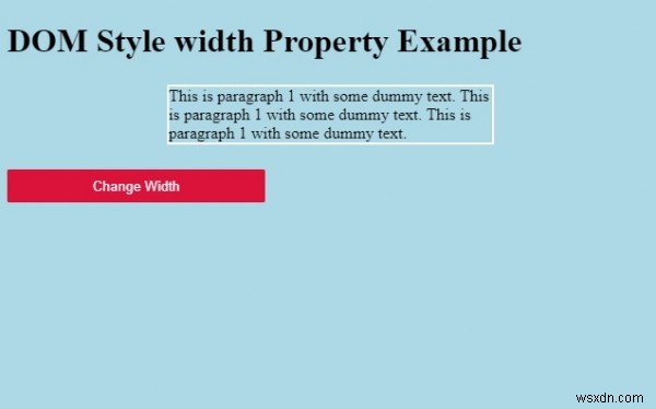 HTML DOM Style width Property