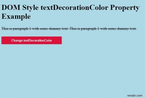 HTML DOM Style textDecorationColor Property