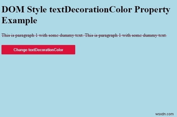 HTML DOM Style textDecorationColor Property