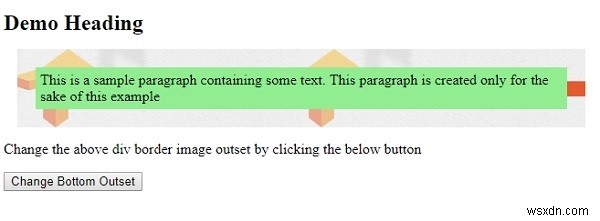 HTML DOM Style borderImageOutset Property