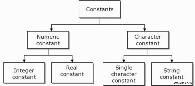 What are the constants with an example in C language?