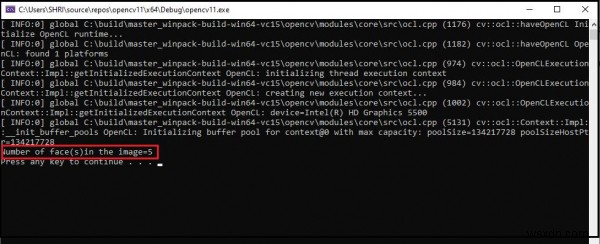 How to count the number of faces in OpenCV using C++?
