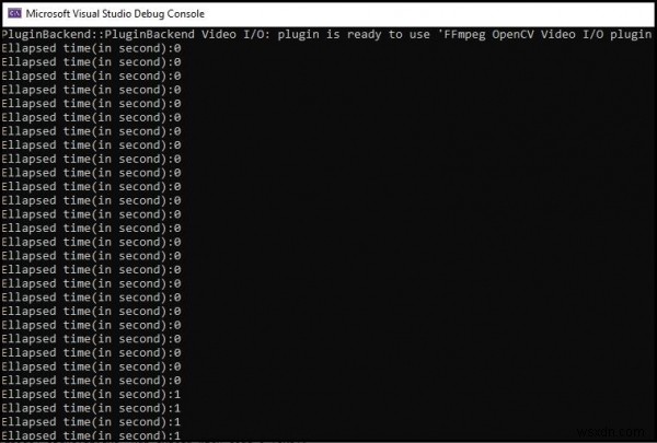 How to calculate Elapsed time in OpenCV using C++?