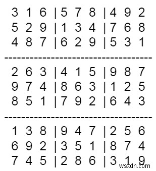 Program to solve partially filled Sudoku Grid in C++