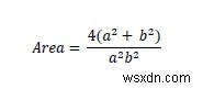 Area of the Largest square that can be inscribed in an ellipse in C++