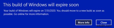 How to Fix the This Build of Windows Will Expire Soon Error in Windows 10