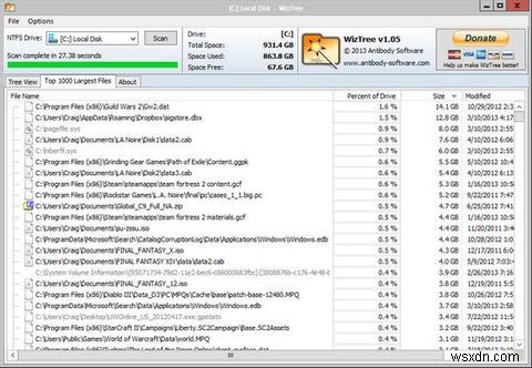 WizTree Can Help You Find What Is Hogging Your Disk Space [Windows]