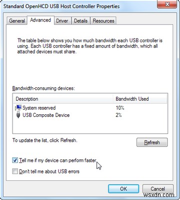Resolving USB Speed Issues, This Device Can Perform Faster Error