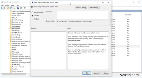 How to Restore a Missing Sleep Option in Windows 10