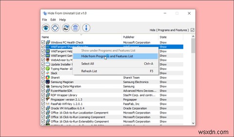 How to Hide Installed Programs on Windows 10
