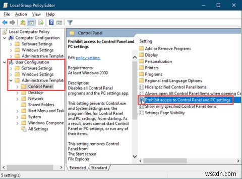How to Disable Access to the Settings App and Control Panel in Windows 10