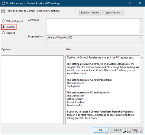 How to Disable Access to the Settings App and Control Panel in Windows 10