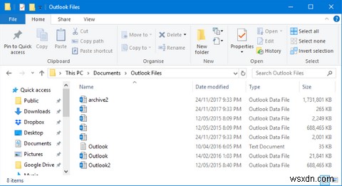 How to Back Up Your (Outlook) Email With Windows 10 File History