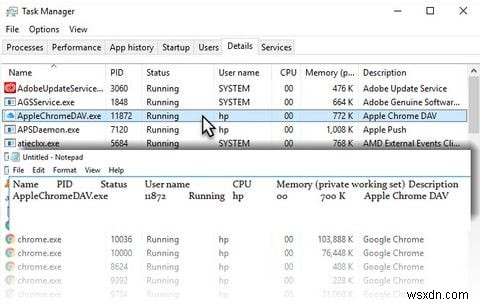 How to Copy Task Manager Details to Notepad