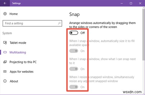 How to Disable Snap Assist in Windows 10