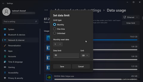 How to Monitor and Set Data Usage Limit in Windows 11