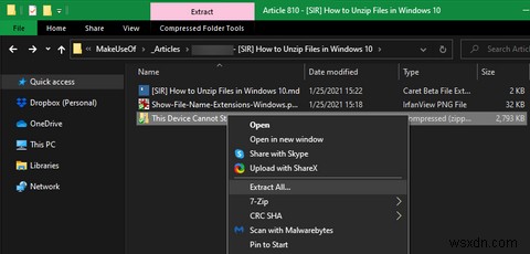 How to Unzip Files in Windows 10