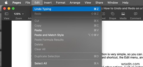 How to Undo and Redo on a Mac