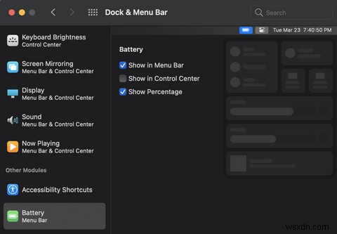 How to Display Battery Percentage in the Menu Bar in macOS