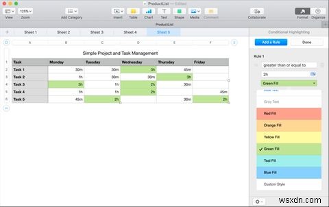 How to Use Conditional Formatting in Numbers on Mac