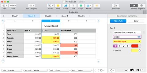 How to Use Conditional Formatting in Numbers on Mac