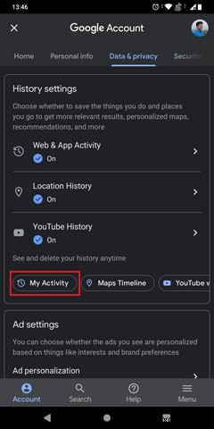 How to Access Google My Activity on Android