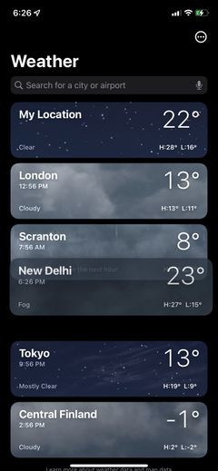 How to Add, Rearrange, and Delete Locations in the iPhones Weather App