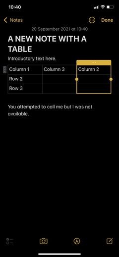 How to Create and Format Tables in Apple Notes Like a Pro