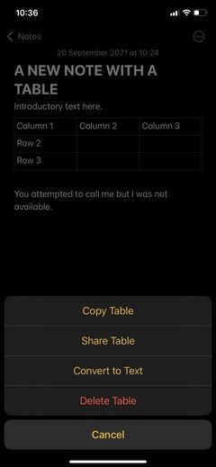 How to Create and Format Tables in Apple Notes Like a Pro
