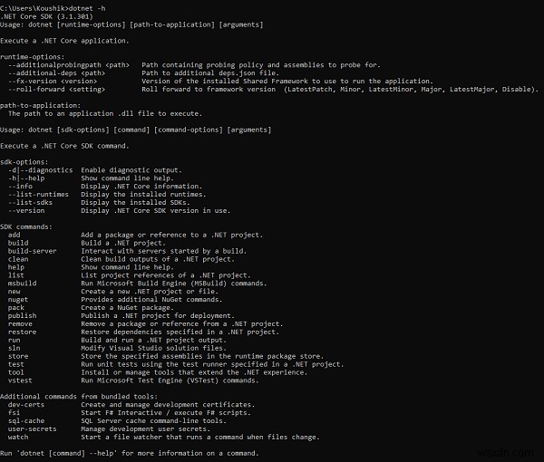 How to determine if C# .NET Core is installed?