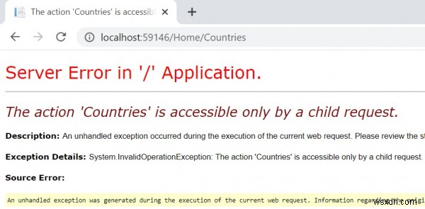 What is the use of ChildActionOnly attribute in ASP .Net MVC C#?
