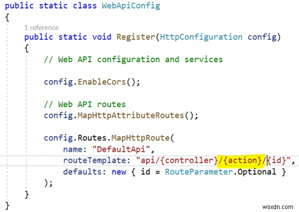How can we assign alias names for the action method in C# ASP.NET WebAPI?