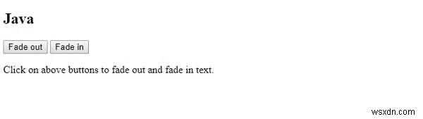 jQuery fadeIn() Method