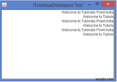 How can we set the orientation of a JTextArea from right to left in Java?
