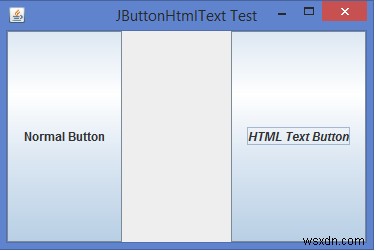 How can we implement the HTML text of JButton in Java?