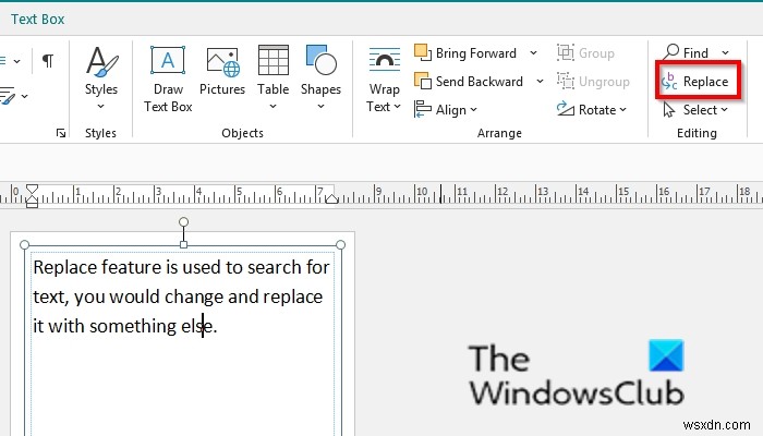 How to use Find and Replace in Publisher