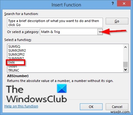 How to use the TAN function in Microsoft Excel