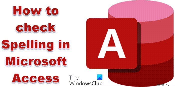 How to check Spelling in Access