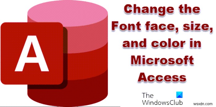 How to change the Font face, size, and color in Access