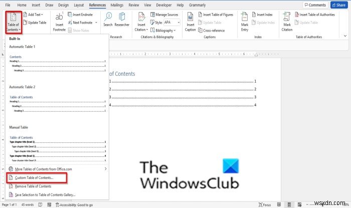 How to Edit, Update, Remove a Table of Contents in Word