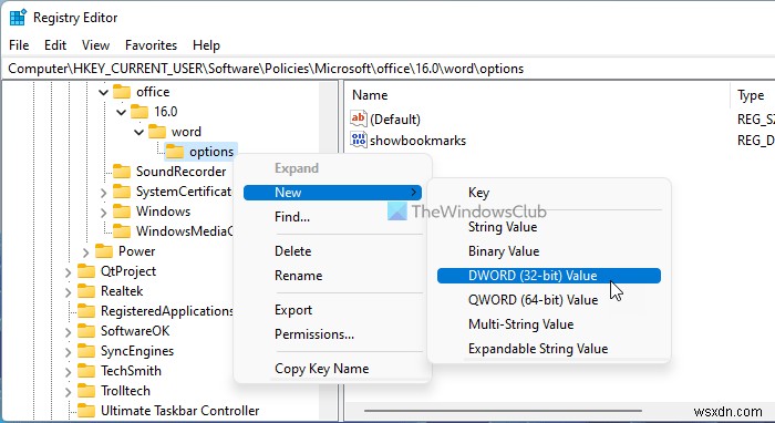 How to show or hide all Bookmarks at once in Word
