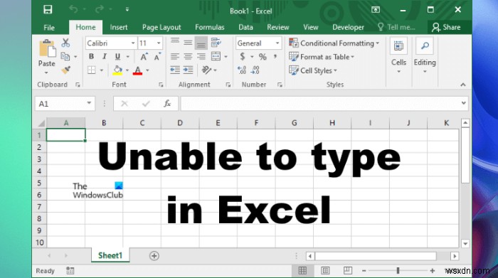 Can’t type numbers or enter data into Excel cell