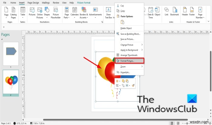 How to make Picture Background or Shape transparent in Publisher